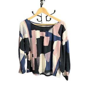 Anthropologie print pullover. Size:M